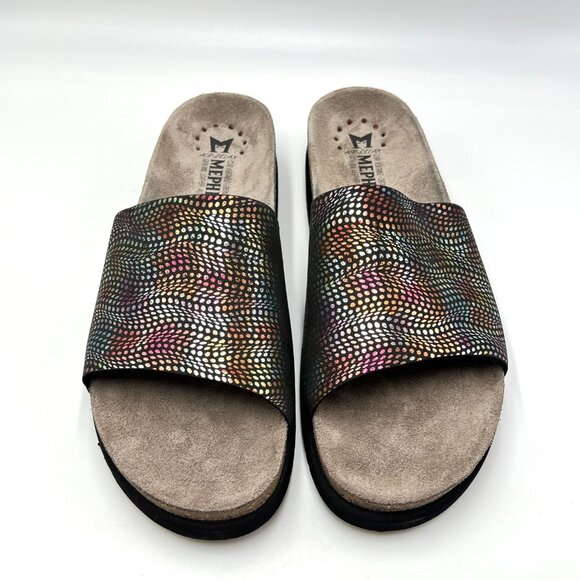 Mephisto Womens 42‎ EU 12 US Leather Multicolor Comfort Sandals Slides Shoes NEW - Picture 2 of 16
